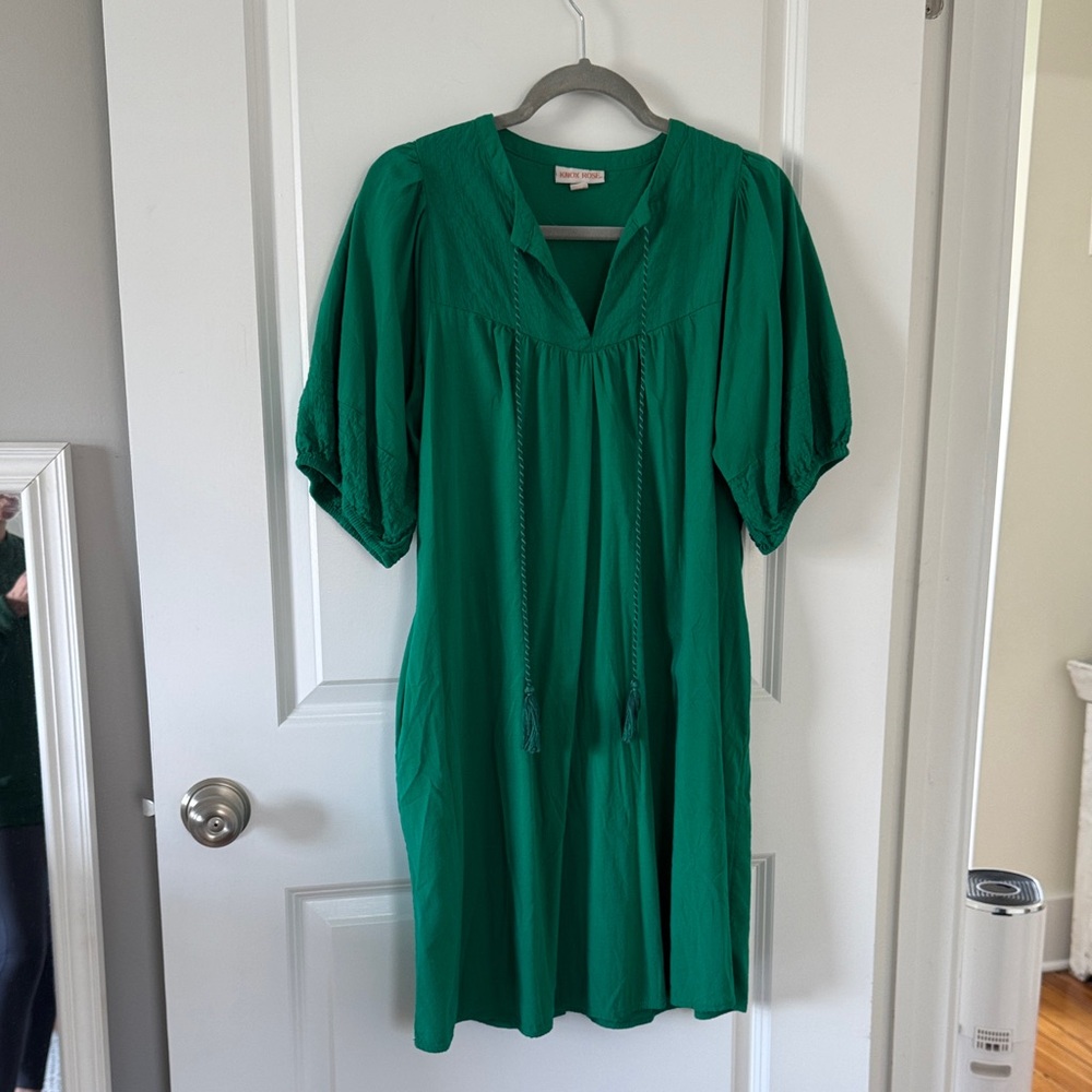 Knox Rose Green Mini Dress with Tassel Tie